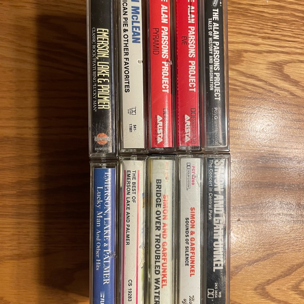10 Cassette tapes for sale.